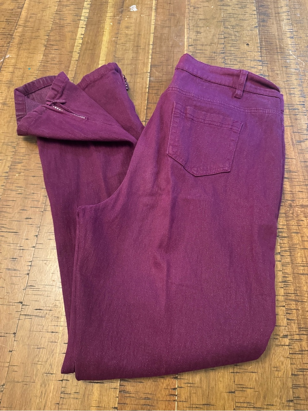 DG2 by Diane Gilman Burgundy Skinny Jeans